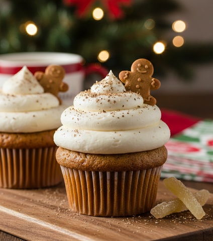 gingerbread eggnog cupcakes